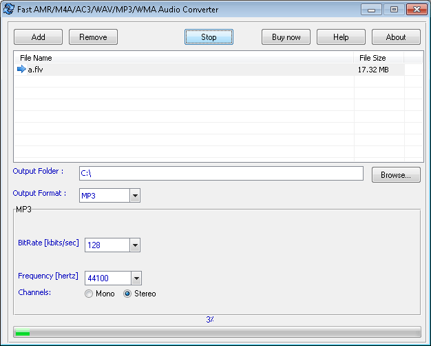 Convert Audio files to WAV, MP3, WMA, M4A and AMR