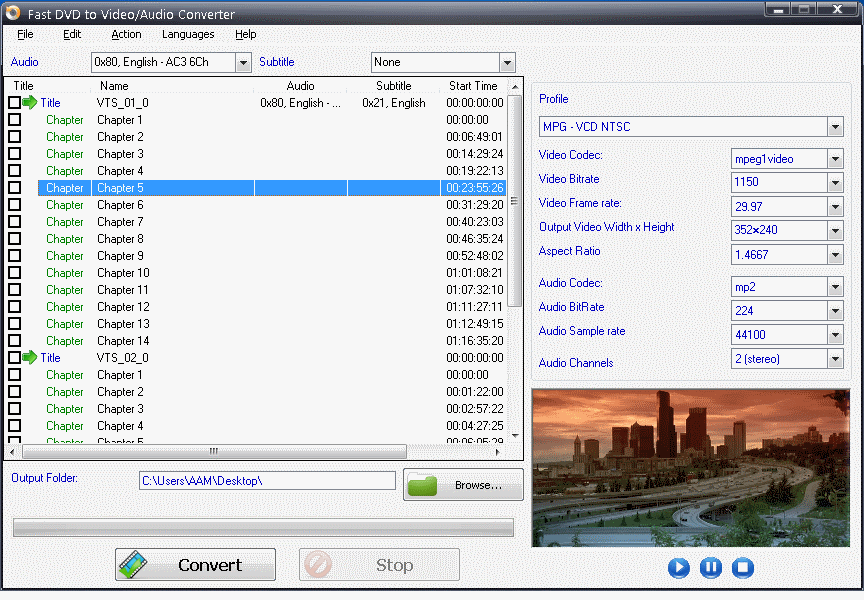 Windows 7 Fast DVD to Video/Audio Converter 2.1.538 full